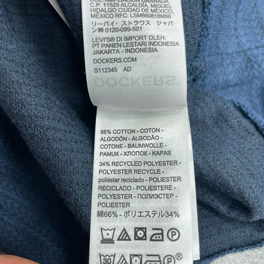 Dockers Men's Blue Quarter Zip Pullover XX-Large Cotton Blend M0305